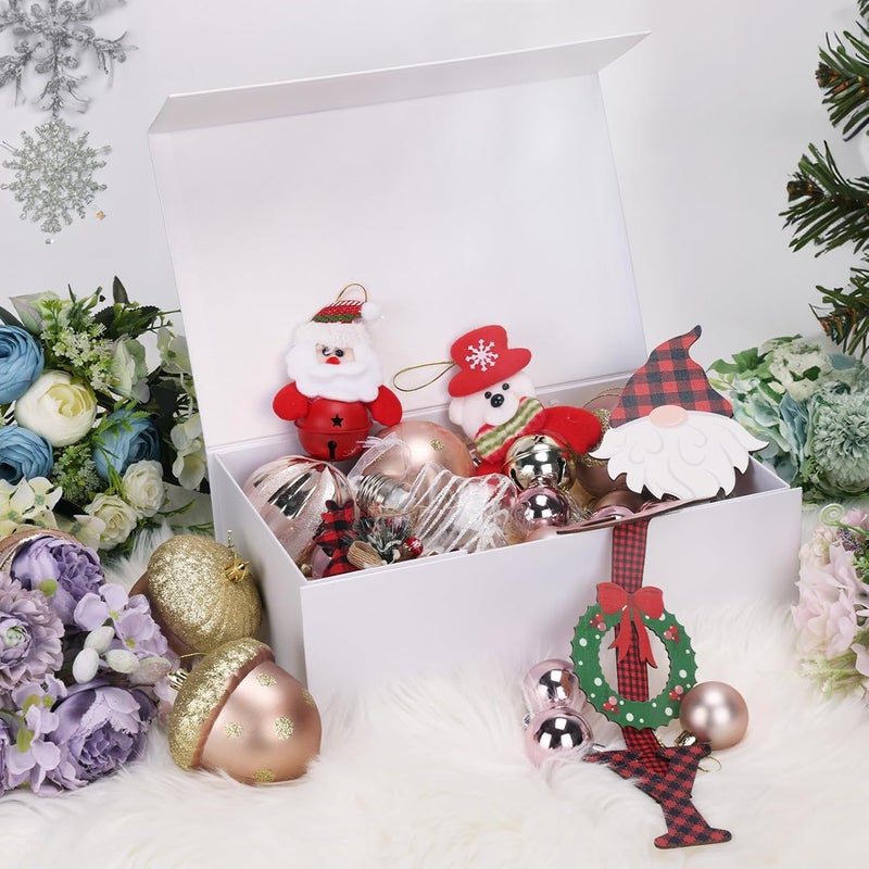 Ditwis 12x8x4 Inches Gift Box with Magnetic Closure Lid, White Magnetic Box for Wedding, Groomsmen Bridesmaid Proposal, Birthdays, Mother's Day, 1 Pack - Image 4